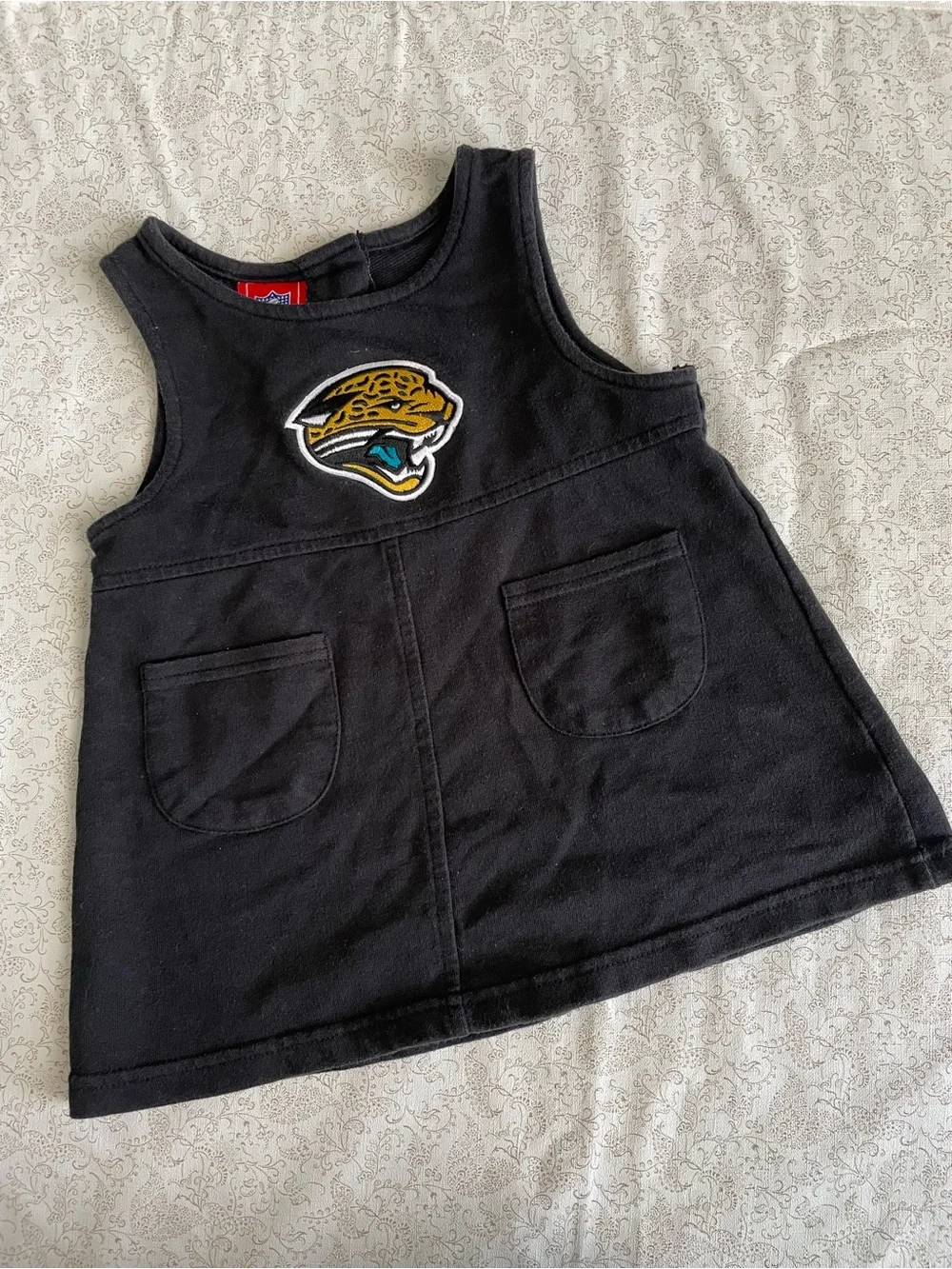 Jacksonville Jaguars Black Logo Sleeveless Dress Toddler 18M Pockets Sporty